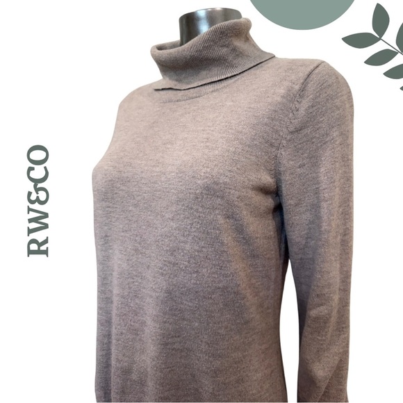 🛍️3/$40 RW&CO Women’s Knit Sweater | Roll Neck | Long Sleeve | Button Cuff Large - Picture 4 of 7